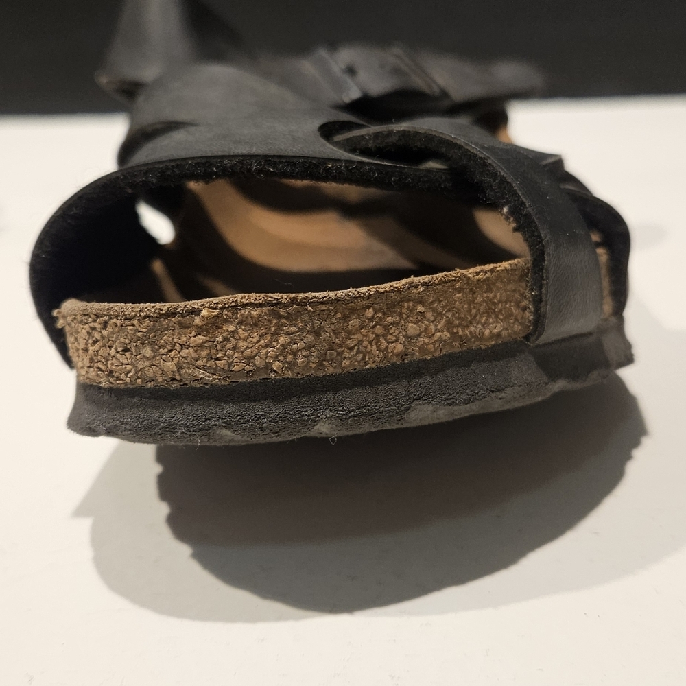 Birkenstock Pisa Sandals Black Leather Adjust Cross Strap Women’s 37 US 6–6.5 - Picture 7 of 16